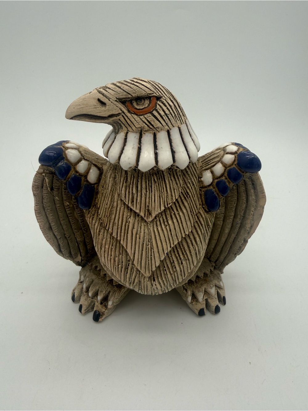 Vintage Artesania Rinconada Eagle Figurine #40 Uruguay As-Is Wing Crack/Chip